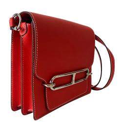 Hermes Red Leather Sac Roulis 23 Shoulder Bag