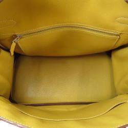 Hermes Yellow Clemence Leather Palladium Hardware Birkin 30 Bag 