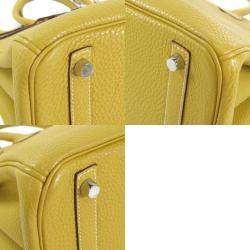 Hermes Yellow Clemence Leather Palladium Hardware Birkin 30 Bag 