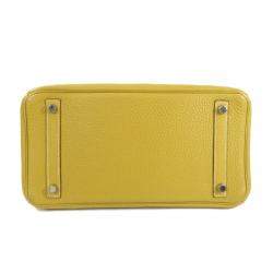 Hermes Yellow Clemence Leather Palladium Hardware Birkin 30 Bag 
