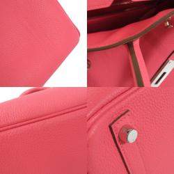 Hermes Pink Clemence Leather Palladium Hardware Birkin 30 Bag 