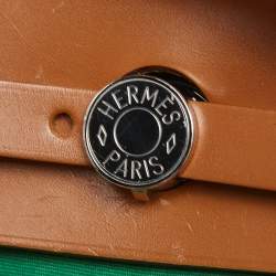 Pre Owned Hermes Bamboo/Fauve Canvas and Leather Herbag Zip 31 Bag