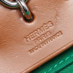 Pre Owned Hermes Bamboo/Fauve Canvas and Leather Herbag Zip 31 Bag