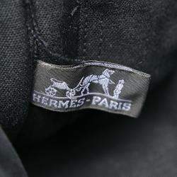Pre Owned Hermes Black Canvas Fabric Fourre Tout PM Tote Bag 