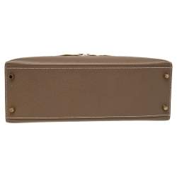 Pre Owned Hermes Etoupe Grey Epsom Leather Gold Hardware Kelly Sellier 32 Bag