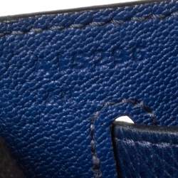 Pre Owned Hermes Blue Saphir Epsom Leather Palladium Plated Kelly Sellier 32 Bag