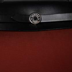 Pre Owned Hermes Noir/Rouge H Canvas and Leather Herbag Zip 31 Bag