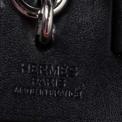 Pre Owned Hermes Noir/Rouge H Canvas and Leather Herbag Zip 31 Bag