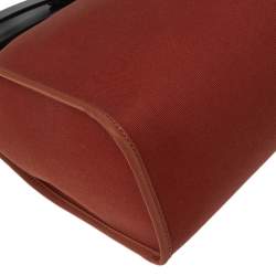 Pre Owned Hermes Noir/Rouge H Canvas and Leather Herbag Zip 31 Bag