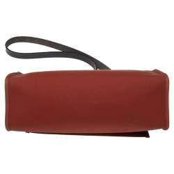 Pre Owned Hermes Noir/Rouge H Canvas and Leather Herbag Zip 31 Bag