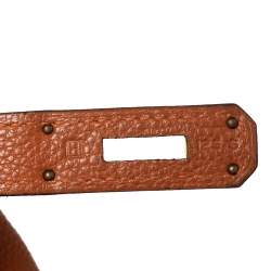 Hermes Orange Togo Leather Gold Plated Birkin 35 Bag