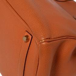 Hermes Orange Togo Leather Gold Plated Birkin 35 Bag