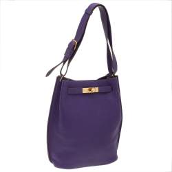 Pre Owned Hermes Ultraviolet Togo Leather So Kelly 22 Bag