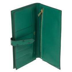 Pre Owned Hermes Vert Vertigo Ostrich Bearn Gusset Wallet