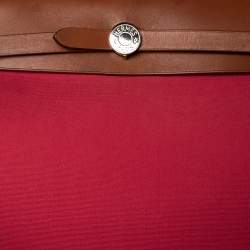 Pre Owned Hermes Bougainvillea/Fauve Canvas and Leather Herbag Zip 31 Bag
