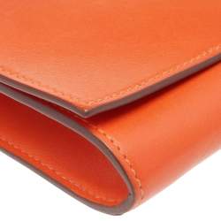 Pre Owned Hermes Orange Box Leather Medor 29 Clutch