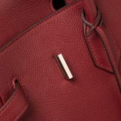 Hermes Brique Togo Leather Palladium Plated Birkin 35 Bag