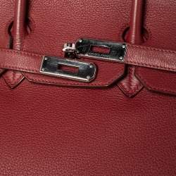 Hermes Brique Togo Leather Palladium Plated Birkin 35 Bag