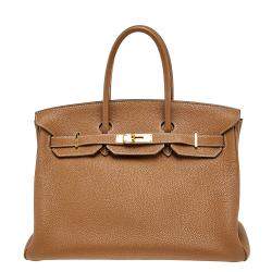 Hermes Gold Togo Leather Gold Plated Birkin 35 Bag