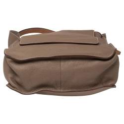 Pre Owned Hermes Etoupe Clemence Leather Palladium Hardware Marwari GM Bag