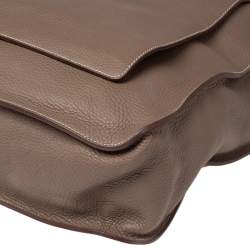 Pre Owned Hermes Etoupe Clemence Leather Palladium Hardware Marwari GM Bag