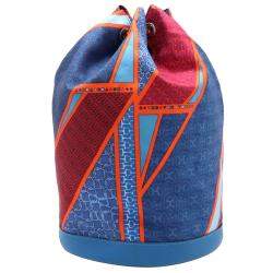 Hermes Blue Leather Silk Soi Cool Backpack