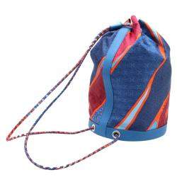 Hermes Blue Leather Silk Soi Cool Backpack