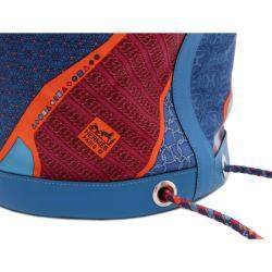 Hermes Blue Leather Silk Soi Cool Backpack