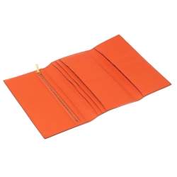 Pre Owned Hermes Feu Epsom Leather Bearn Tri-Fold Wallet