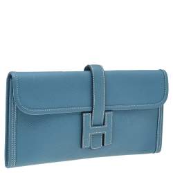 مملوكة مسبقًا Hermés Bleu Jean Epsom Leather Elan Jige 29 Clutch