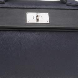 Pre Owned Hermes Bleu Nuit/Black Swift Togo Leather Palladium Plated 24/24 29 Bag