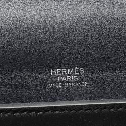 Pre Owned Hermes Bleu Nuit/Black Swift Togo Leather Palladium Plated 24/24 29 Bag