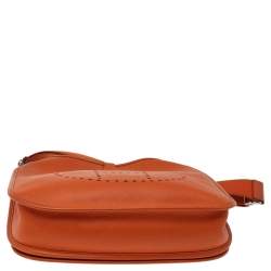Pre Owned Hermes Feu Epsom Leather Evelyne III PM Bag