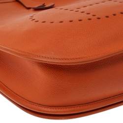 Pre Owned Hermes Feu Epsom Leather Evelyne III PM Bag