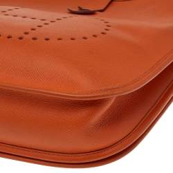 Pre Owned Hermes Feu Epsom Leather Evelyne III PM Bag