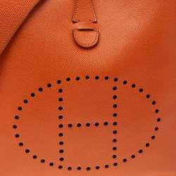 Pre Owned Hermes Feu Epsom Leather Evelyne III PM Bag