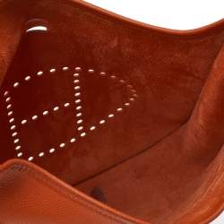 Pre Owned Hermes Feu Epsom Leather Evelyne III PM Bag