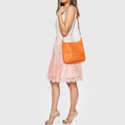 Pre Owned Hermes Feu Epsom Leather Evelyne III PM Bag