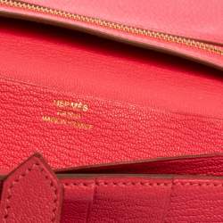 Pre Owned Hermès Framboise Chevre Mysore Leather Bearn Gusset Wallet