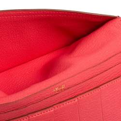 Pre Owned Hermès Framboise Chevre Mysore Leather Bearn Gusset Wallet