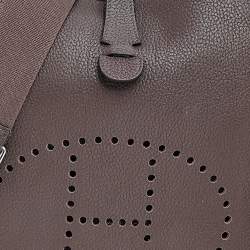 Pre Owned Hermes Brown Togo Leather Evelyne III GM Bag