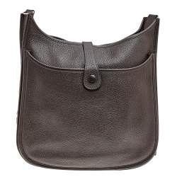 Pre Owned Hermes Brown Togo Leather Evelyne III GM Bag