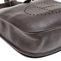 Pre Owned Hermes Brown Togo Leather Evelyne III GM Bag