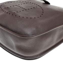 Pre Owned Hermes Brown Togo Leather Evelyne III GM Bag