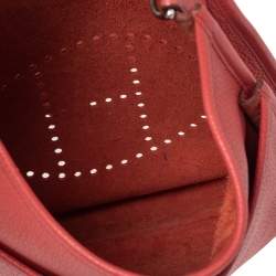 Pre Owned Hermes Rose Jaipur Clemence Leather Evelyne III PM Bag