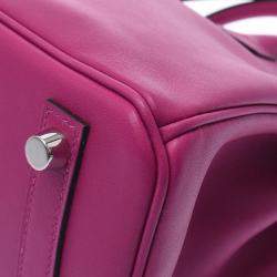 Hermes Purple Swift Leather Palladium Hardware Birkin 25 Bag 
