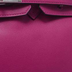 Hermes Purple Swift Leather Palladium Hardware Birkin 25 Bag 