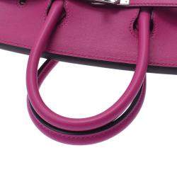Hermes Purple Swift Leather Palladium Hardware Birkin 25 Bag 