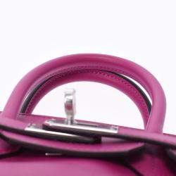 Hermes Purple Swift Leather Palladium Hardware Birkin 25 Bag 