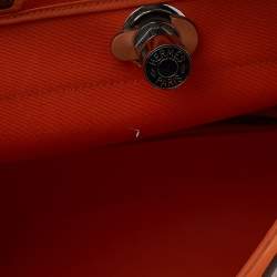Pre Owned Hermes Brown/Orange Canvas And Leather Herbag Zip PM Bag
